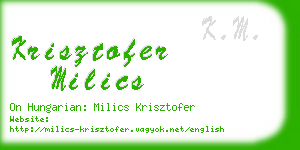 krisztofer milics business card